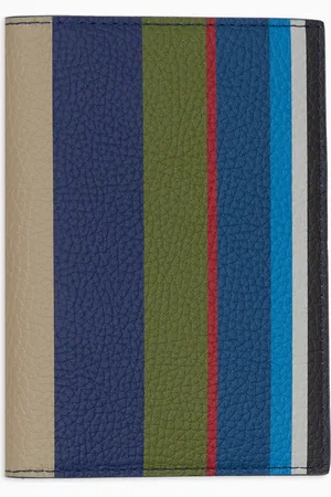 Gallo Porta passaporto unisex in pelle martellata righe multicolor