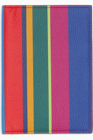 Gallo Porta passaporto unisex in pelle martellata righe multicolor