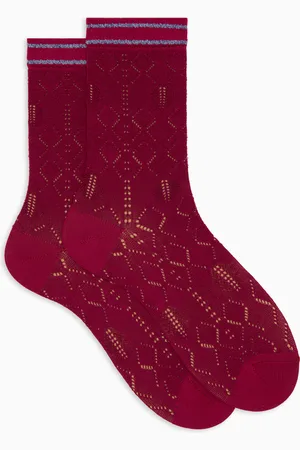 Gallo Calze corte donna cotone traforato rombi