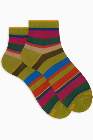 Gallo Calze cortissime donna cotone righe multicolor