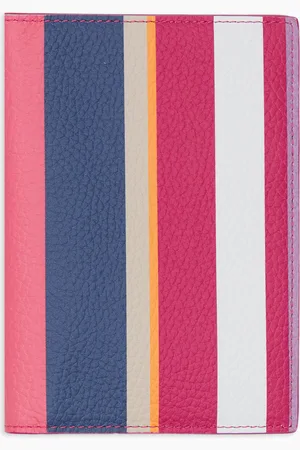 Gallo Porta passaporto unisex in pelle martellata righe multicolor