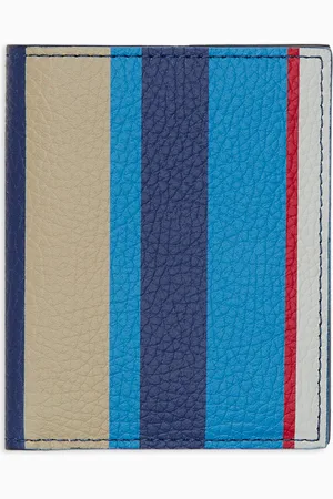Gallo Porta carta di credito unisex in pelle martellata righe multicolor