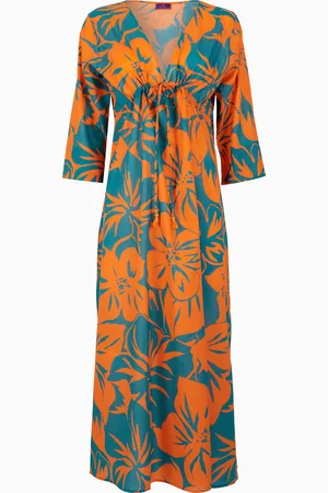 Gallo Kaftano lungo donna cotone fantasia fiori