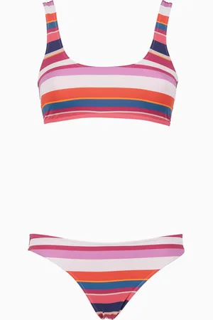 Gallo Bikini bralette donna righe multicolor