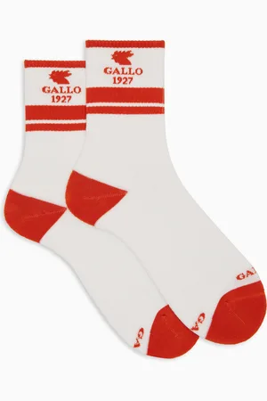 Gallo Calze corte unisex spugna di cotone con scritta in contrasto di colore