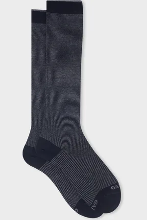Gallo Calze lunghe donna cotone righine bicolore
