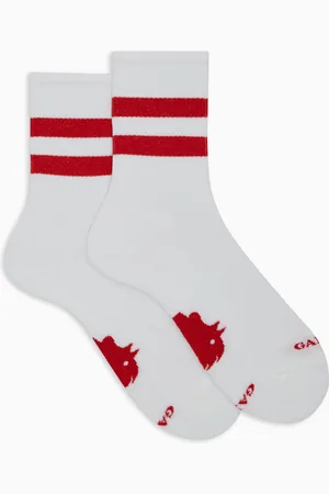 Gallo Calze corte unisex spugna di cotone con righe in contrasto di colore