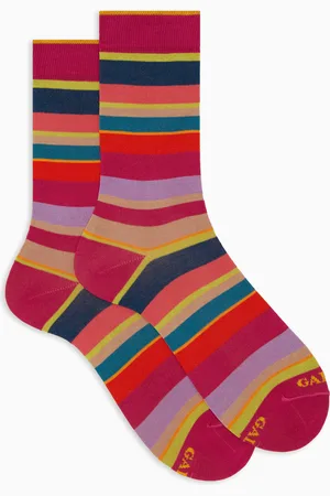 Gallo Calze corte donna cotone righe multicolor