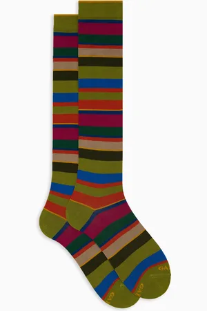 Gallo Calze lunghe uomo cotone righe multicolor