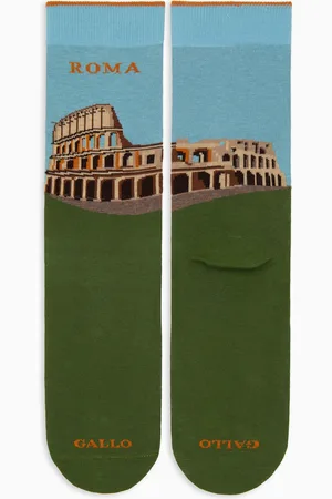Gallo Calze corte donna cotone fantasia Roma Colosseo