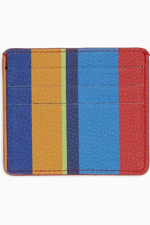 Gallo Porta carta di credito unisex in pelle martellata righe multicolor