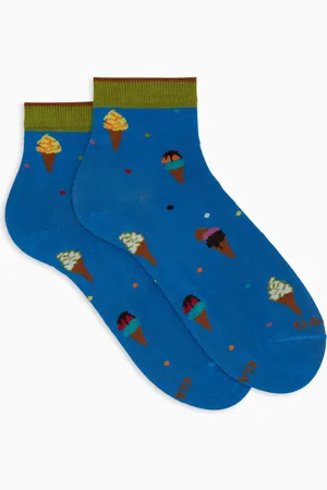 Gallo Calze cortissime donna cotone fantasia gelati