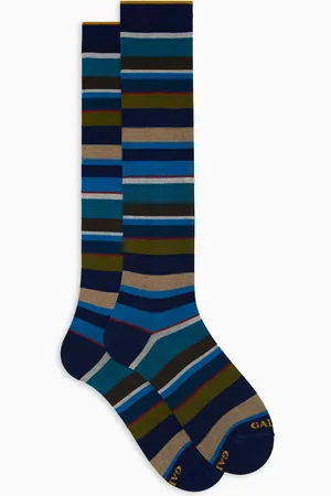 Gallo Calze lunghe donna cotone righe multicolor