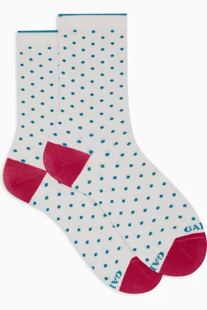 Gallo Calze corte donna cotone fantasia pois con effetto scintillante