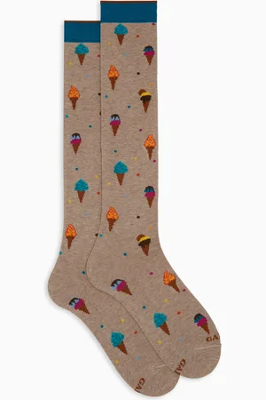Gallo Calze lunghe donna cotone fantasia gelati