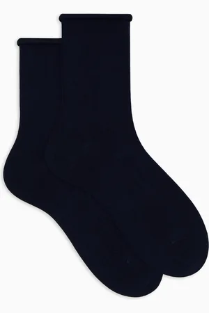 Gallo Calze corte donna cotone oltremare tinta unita