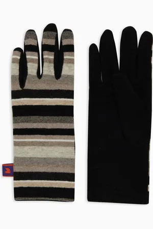 Gallo Guanti corti donna pile righe multicolor