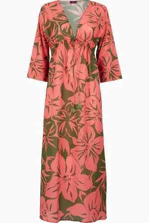 Gallo Kaftano lungo donna cotone fantasia fiori