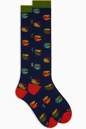 Gallo Calze lunghe uomo cotone fantasia galli multicolore