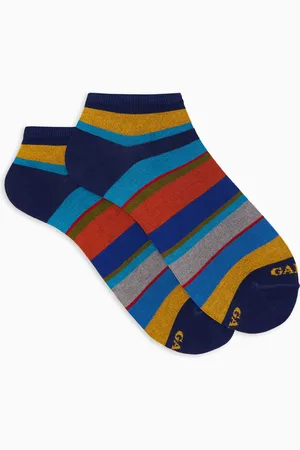Gallo Calze fantasmini uomo cotone righe multicolor