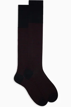 Gallo Calze lunghe uomo cotone /bordò righe windsor