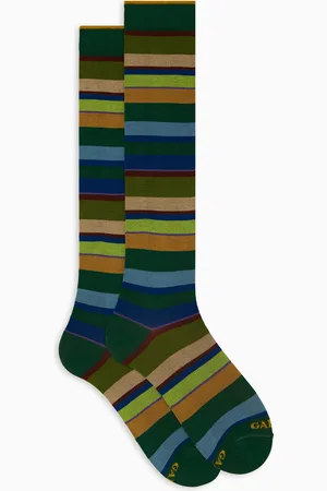 Gallo Calze lunghe uomo cotone righe multicolor