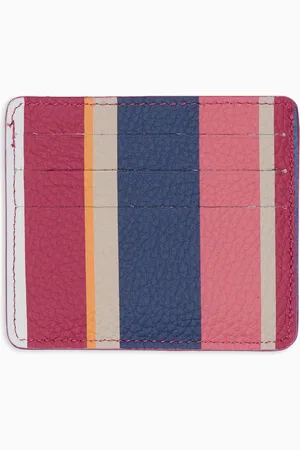 Gallo Porta carta di credito unisex in pelle martellata righe multicolor