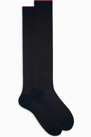 Gallo Calze lunghe uomo cotone oltremare/tabacco twin rib