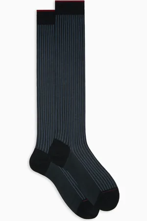 Gallo Calze lunghe uomo cotone antracite twin rib