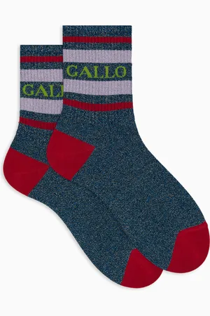 Gallo Calze corte unisex cotone a righe di due colori con effetto scintillante