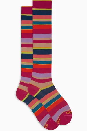 Gallo Calze lunghe donna cotone righe multicolor