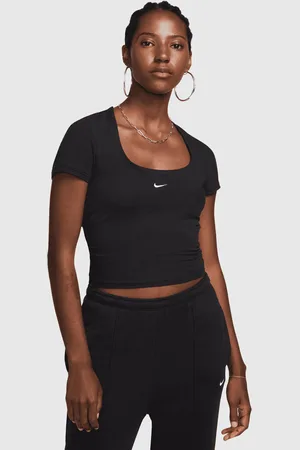 Nike Top a manica corta con collo squadrato Donna