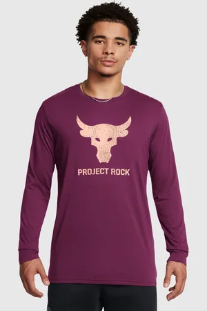 Under Armour T-Shirt Manica Lunga Project Rock Gemini Viola Uomo