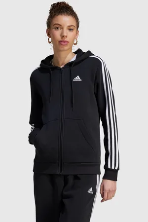 adidas Felpa Con Cappuccio Full Zip 3-Stripes Fleece Donna