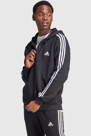 adidas Felpa Con Cappuccio 3-Stripes Full-Zip Uomo