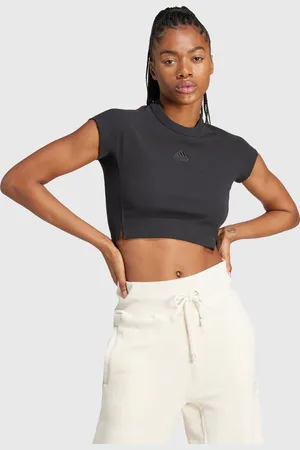 adidas T-Shirt Lounge Ribbed Crop Donna