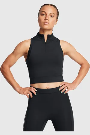 Under Armour Canotta Crop UA Run Anywhere Black Donna