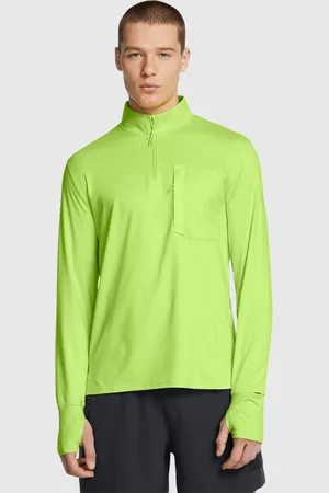 Under Armour Maglia UA Launch Trail ¼ Zip Morph Green Uomo