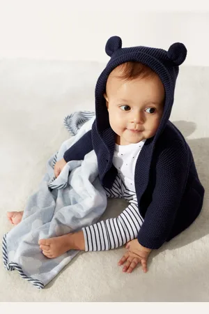 GAP Cardigan tricot con cappuccio e orecchie, , Taglia 12-18M/74-79