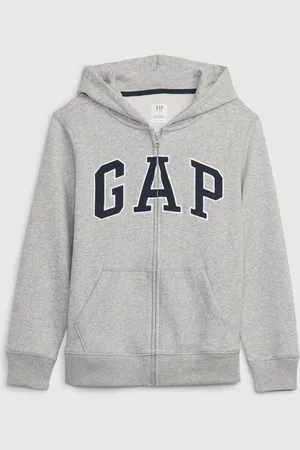 GAP Full-zip in felpa con ricamo logo, Bambino, , Taglia XS/99-114