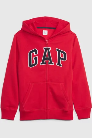GAP Full-zip in felpa con ricamo logo, Bambino, , Taglia XS/99-114
