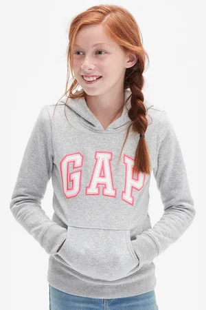 GAP Felpa con cappuccio e patch logo, Bambina, , Taglia XS/99-114
