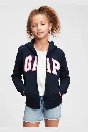GAP Full-zip in felpa con patch logo, Bambina, , Taglia XXL/152-163