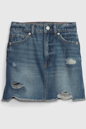 GAP Gonna in denim effetto distressed, Bambina, , Taglia 5Y/107-114