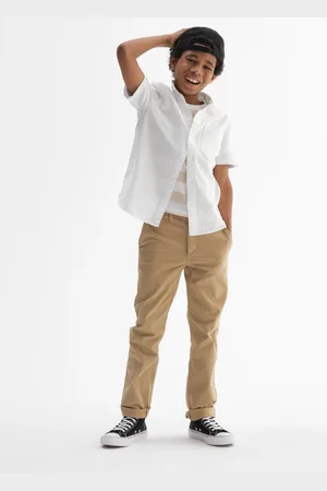 GAP Camicia a maniche corte in cotone oxford, Bambino, , Taglia XS/99-114