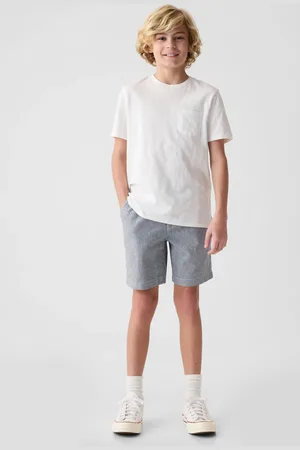 GAP Bermuda in lino e viscosa con vita stretch, Bambino, , Taglia XS/99-114