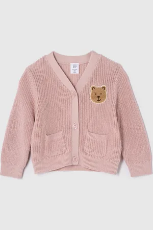 GAP Pullover con scollo a V e patch orsetto bouclé, , Taglia 3-6M/58-69