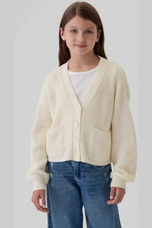 GAP Cardigan crop a coste inglesi, Bambina, , Taglia S/114-134