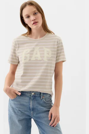 GAP T-shirt a righe con stampa logo, , , Taglia XS