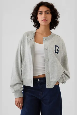 GAP Felpa over con bottoni ricamo logo, , , Taglia XS
